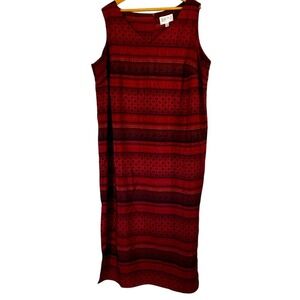 Julian‎ Taylor Moroccan Tile Stripe Print Fitted Maxi Dress